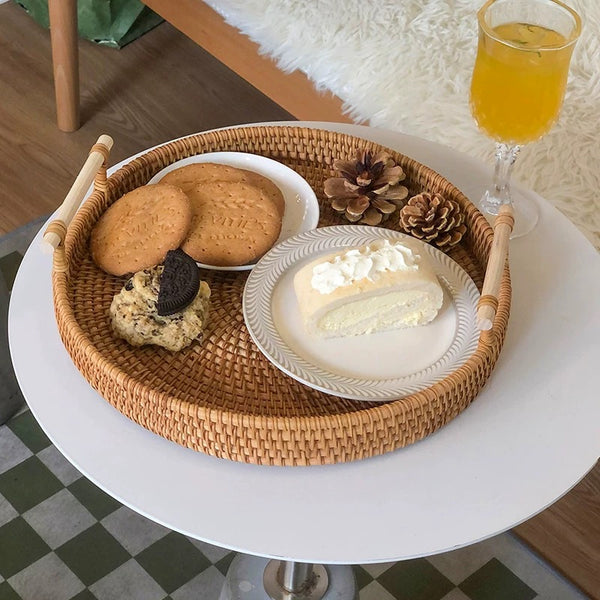 Morning Shore Rattan Tray Set