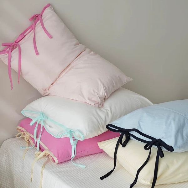 Soft Tie Jersey Cotton Pillowcase Set