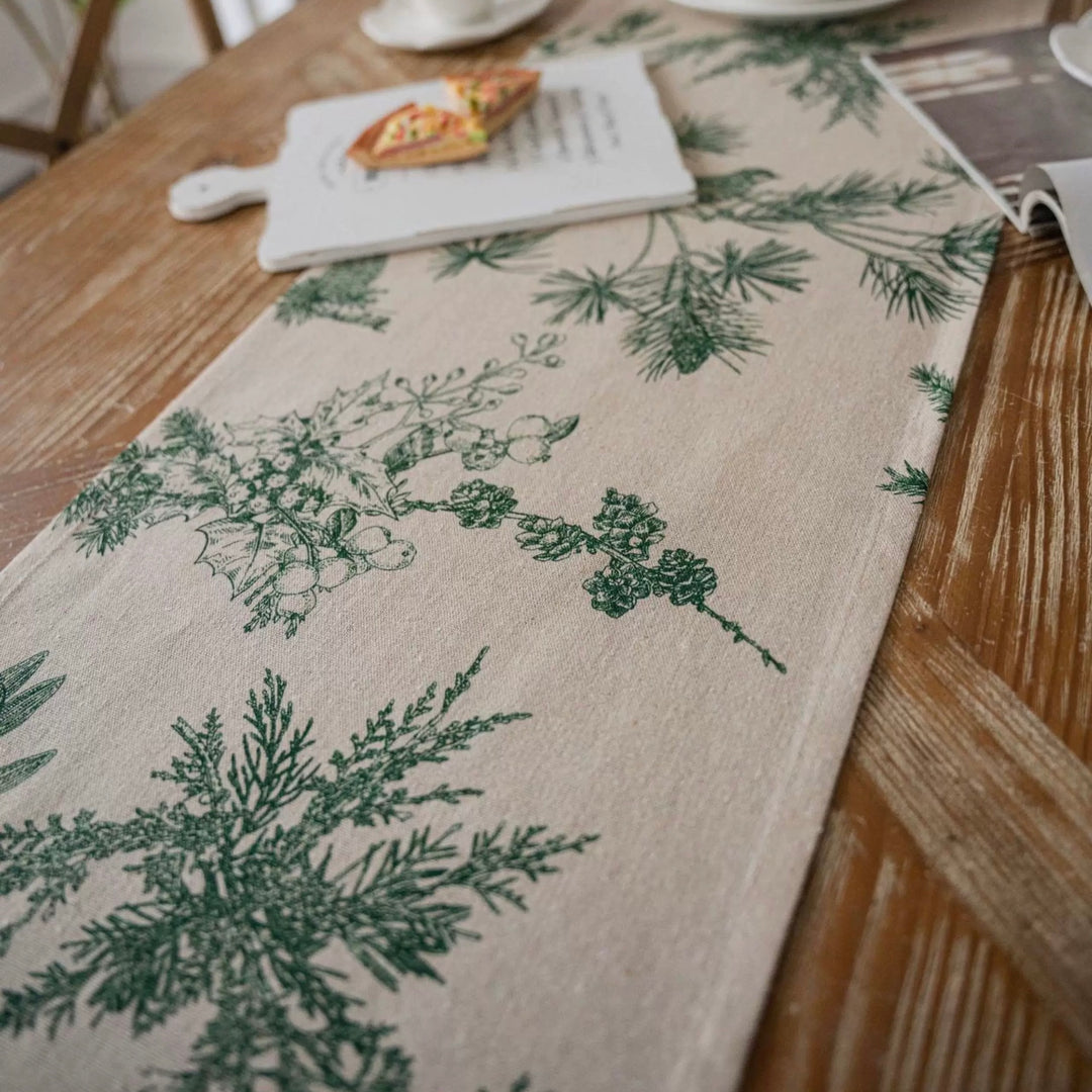 Pine & Bird Tassel Runner