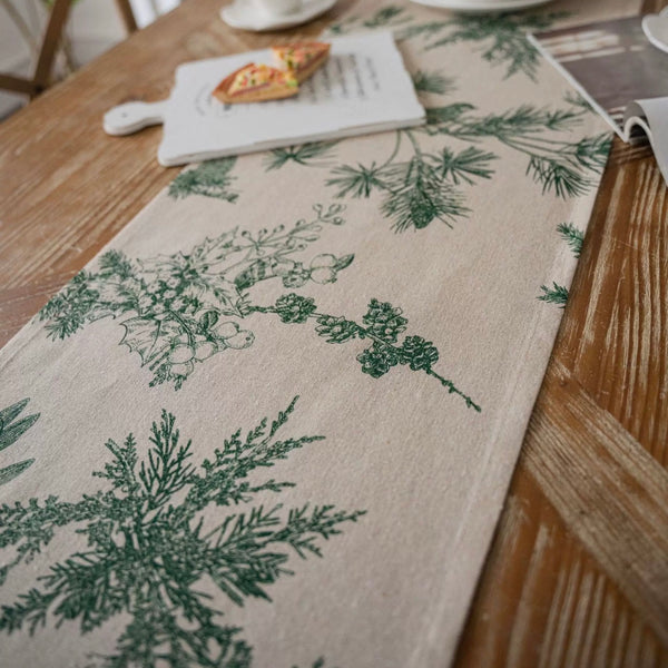 Pine & Bird Tassel Runner