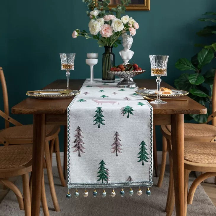 Pine and Reindeer Table Runner