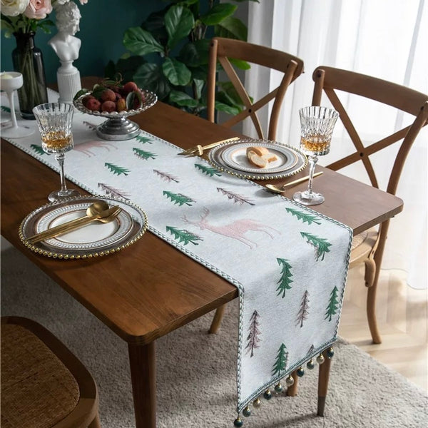 Pine and Reindeer Table Runner