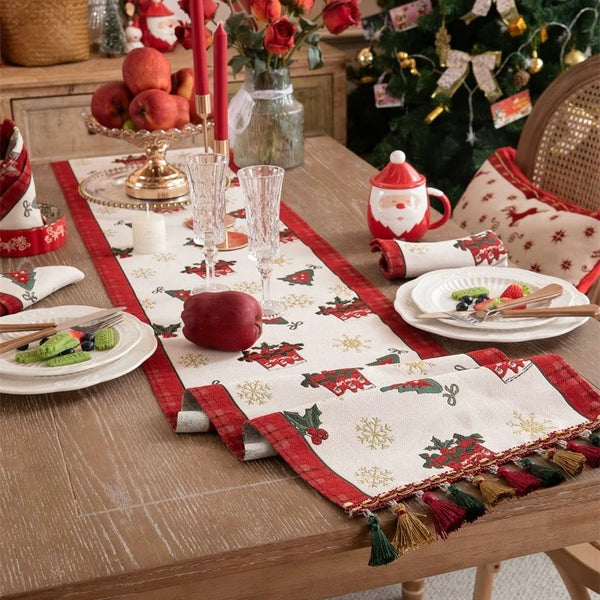 Ruffled Xmas Table Runner