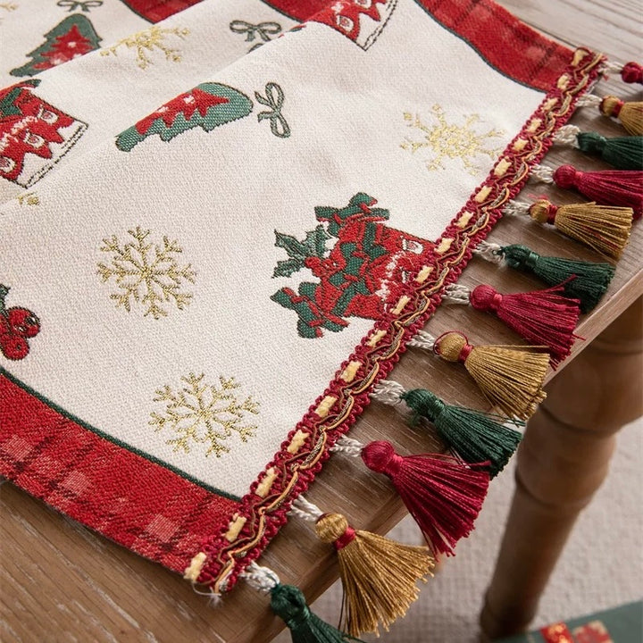 Ruffled Xmas Table Runner
