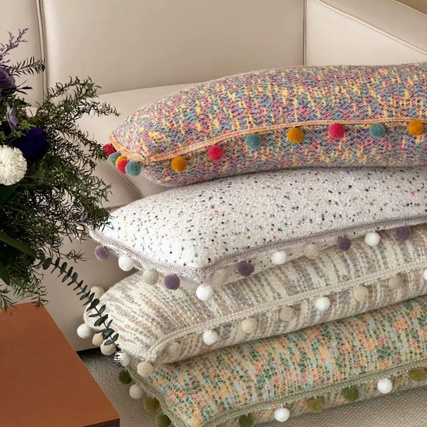 Pom-Pom Candy Long Cushion