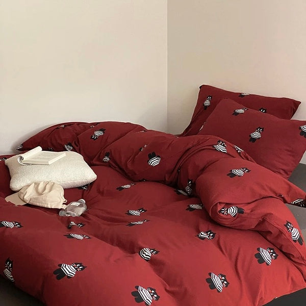 Black Kitty Bedding Set