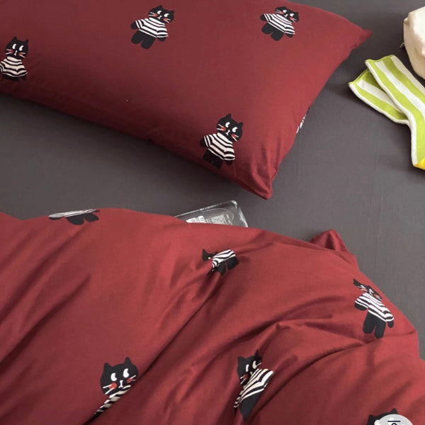 Black Kitty Bedding Set