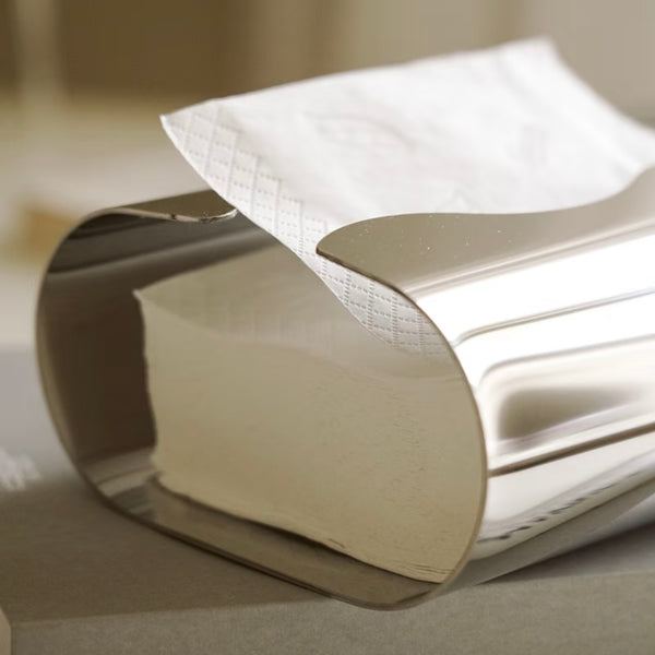 Silver Wave Tissue Box Decor