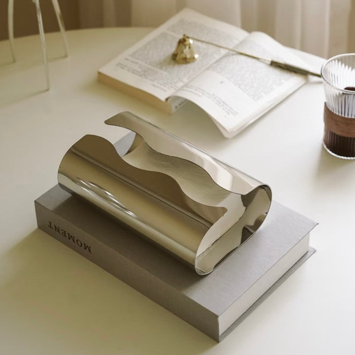 Silver Wave Tissue Box Decor
