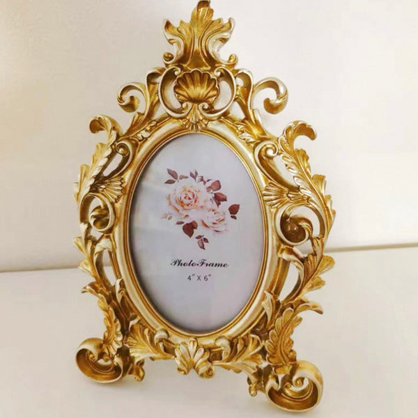 Golden Leaves Oval Photo Frame