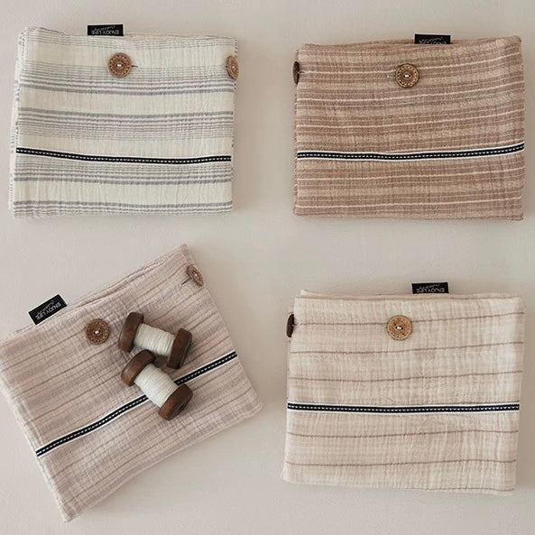 Stripe & Button Pillowcase Set