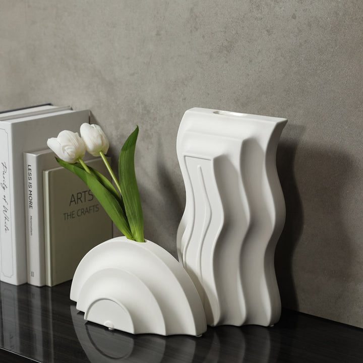 Wavy Art Ceramic Vase Set