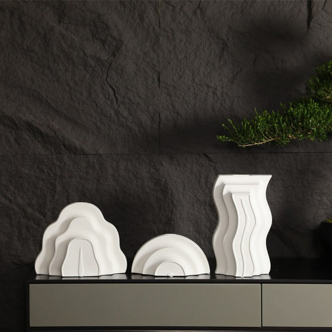 Wavy Art Ceramic Vase Set