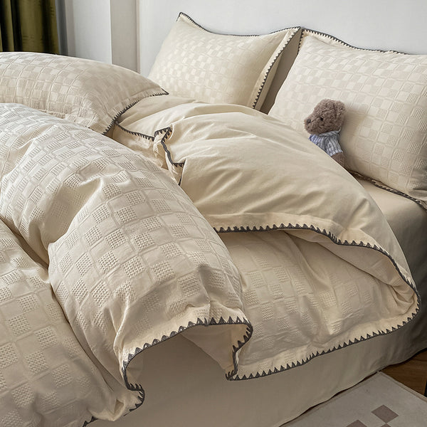 Waffle Checker Bedding Set  - FINAL SALE