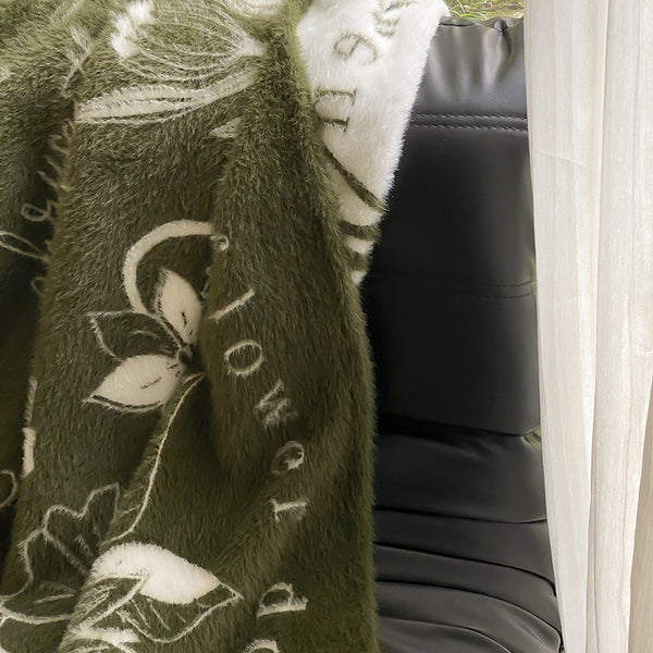 Nature-Inspired Sherpa Throw Blanket