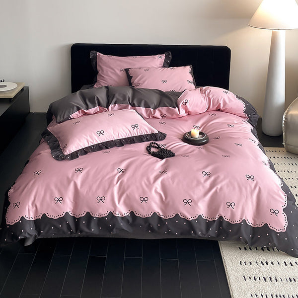Hot Pink Ties Bedding Set