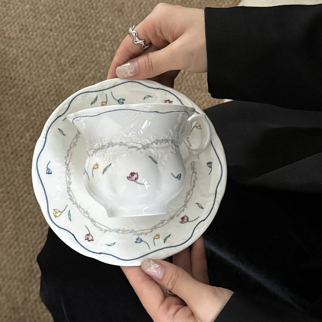 Floral White Plate Set