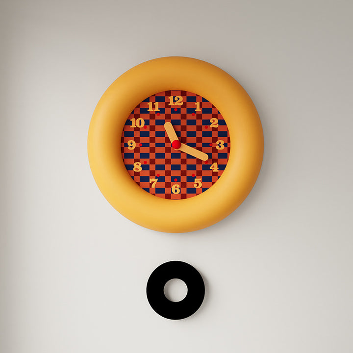 Yellow Checkered Clock