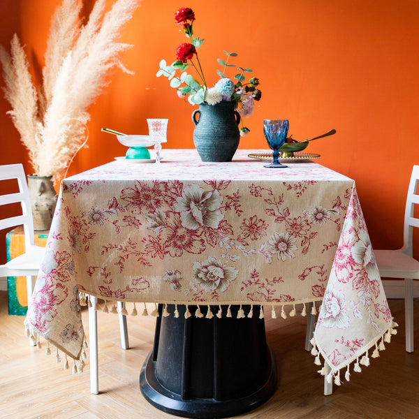 Peony Tassel Tablecloth - FINAL SALE