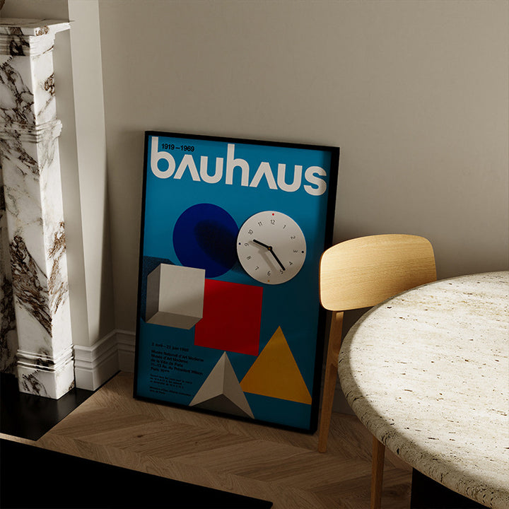 Blue Artistic Shapes Clock