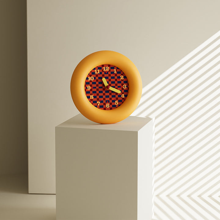 Yellow Checkered Clock