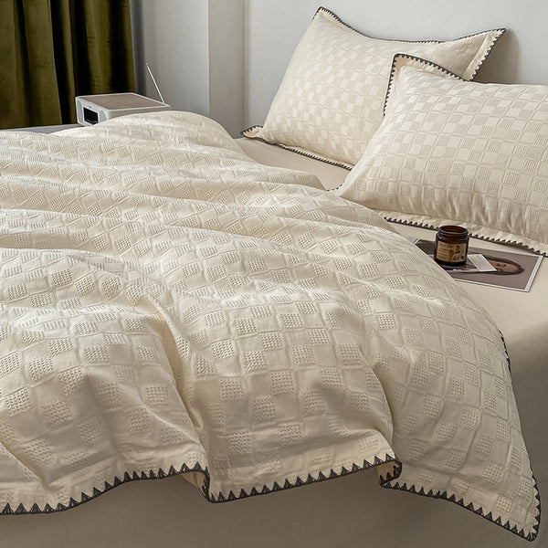 Waffle Checker Bedding Set  - FINAL SALE