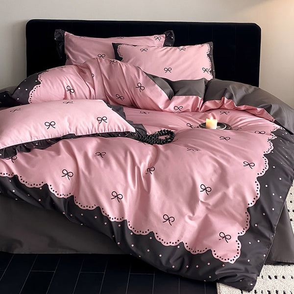 Hot Pink Ties Bedding Set