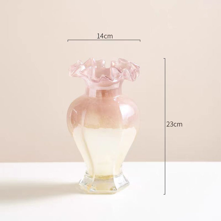 Ruffled Romance Glass Vase