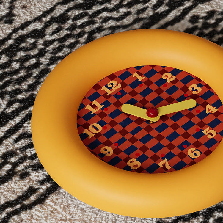 Yellow Checkered Clock