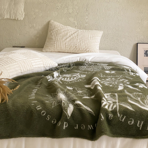 Nature-Inspired Sherpa Throw Blanket