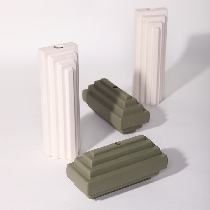 Modern Ribbed Ceramic Vase