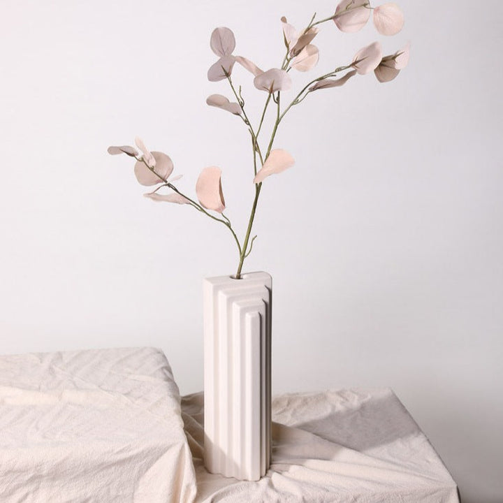 Modern Ribbed Ceramic Vase