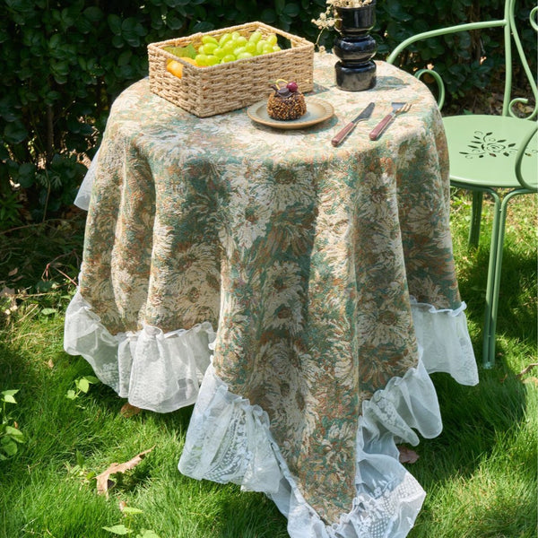 Monet Green Flora Table Cloth
