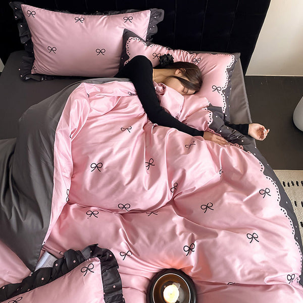 Hot Pink Ties Bedding Set
