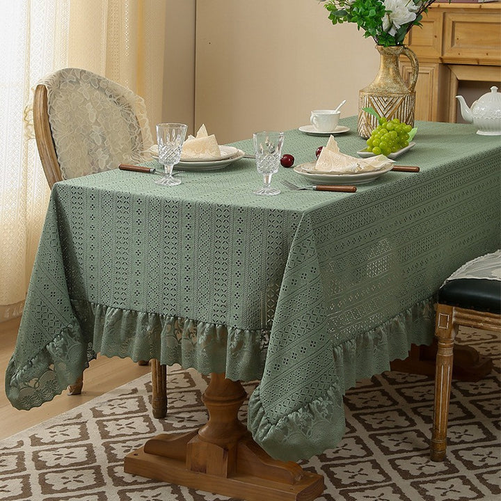 Vintage Stitch Ruffle Tablecloth