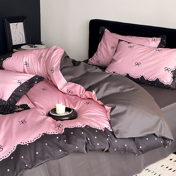 Hot Pink Ties Bedding Set