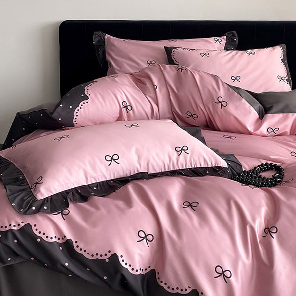 Hot Pink Ties Bedding Set