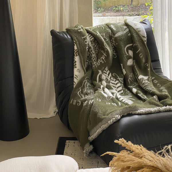 Nature-Inspired Sherpa Throw Blanket