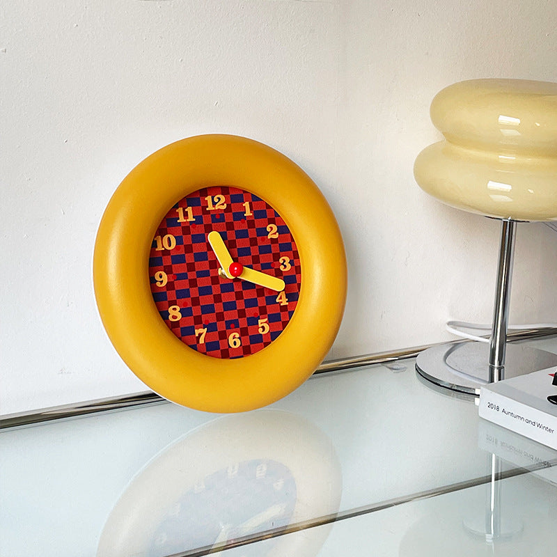 Yellow Checkered Clock