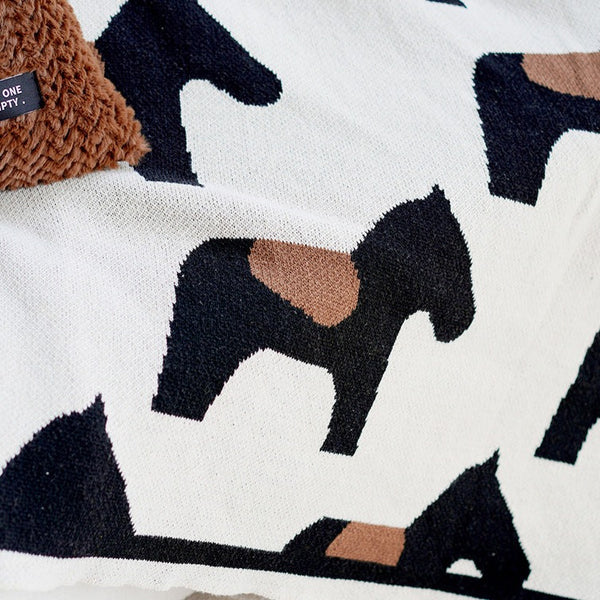 Knitted Horse Tassel Blanket