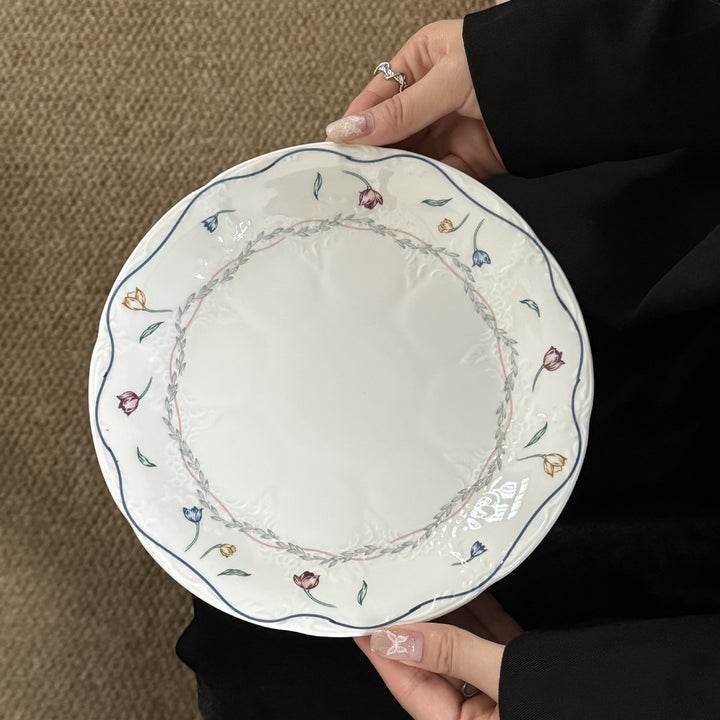 Floral White Plate Set