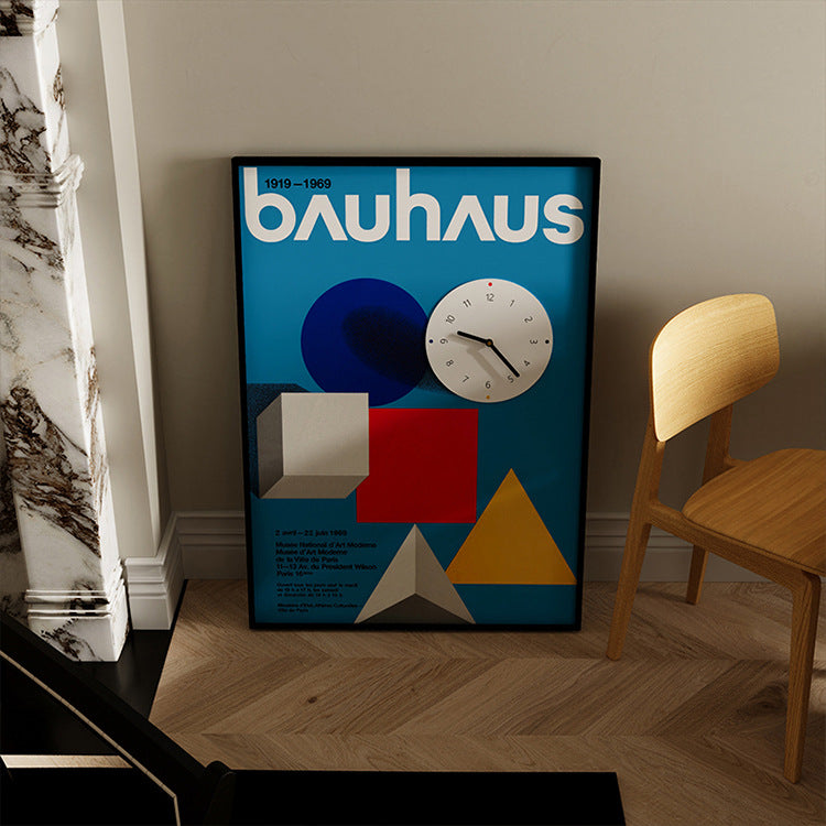 Blue Artistic Shapes Clock