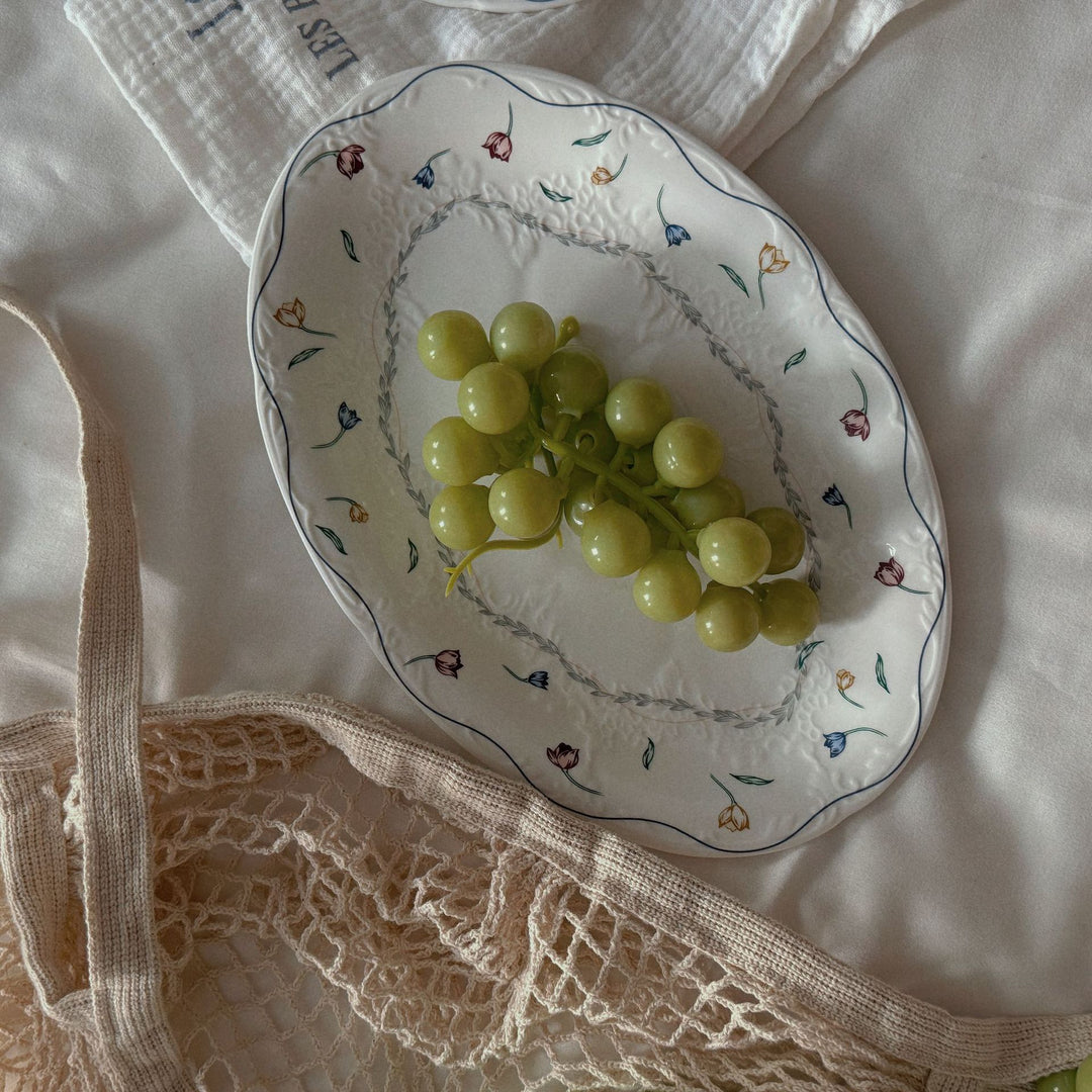 Floral White Plate Set