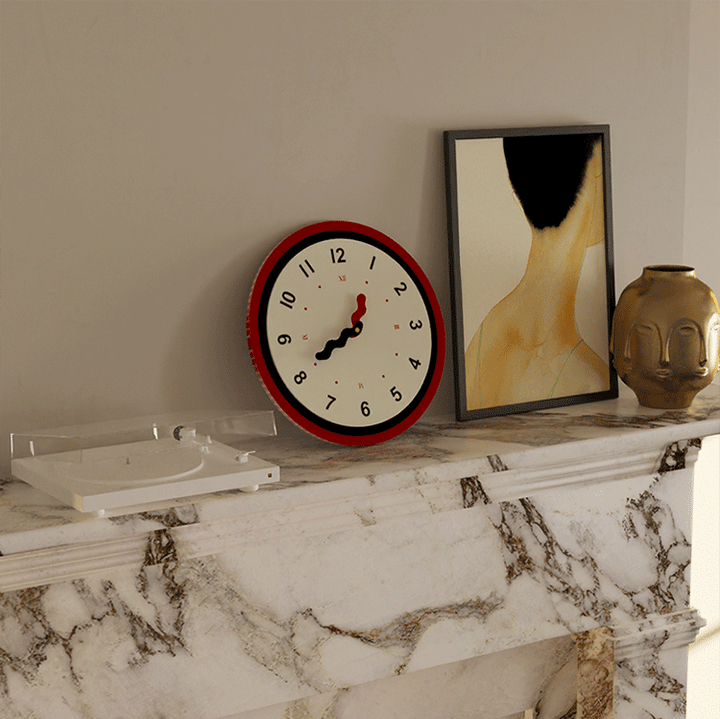 Red Accent Wall Clock