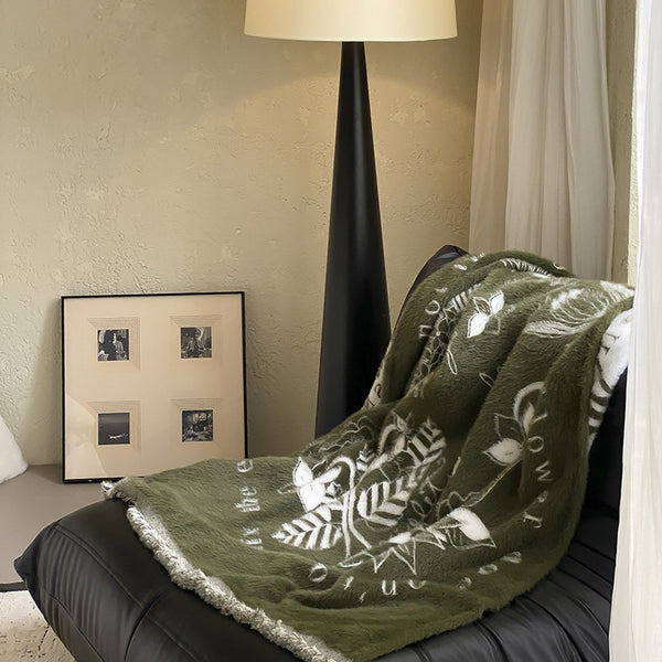 Nature-Inspired Sherpa Throw Blanket