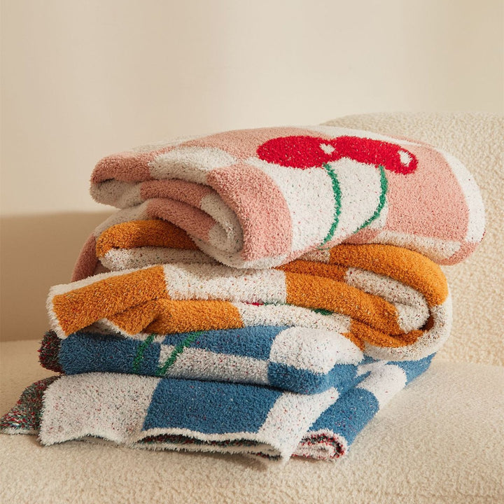 Cherry Picnic Checker Throw