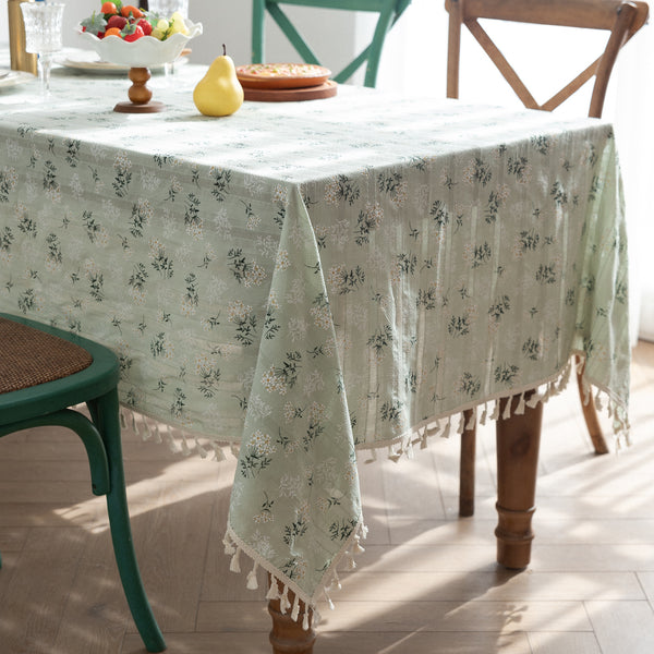 Royal Flower Tassel Table Cloth