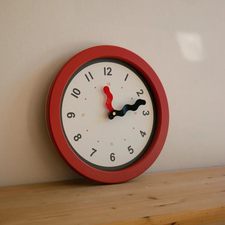 Red Accent Wall Clock - Delicors