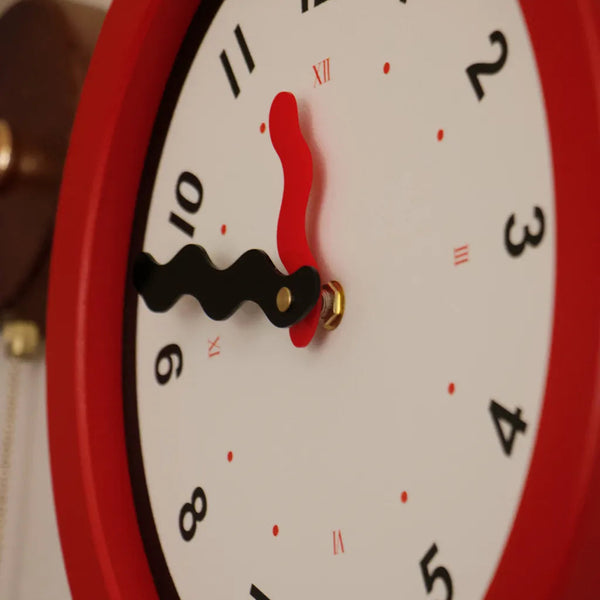 Red Accent Wall Clock - Delicors
