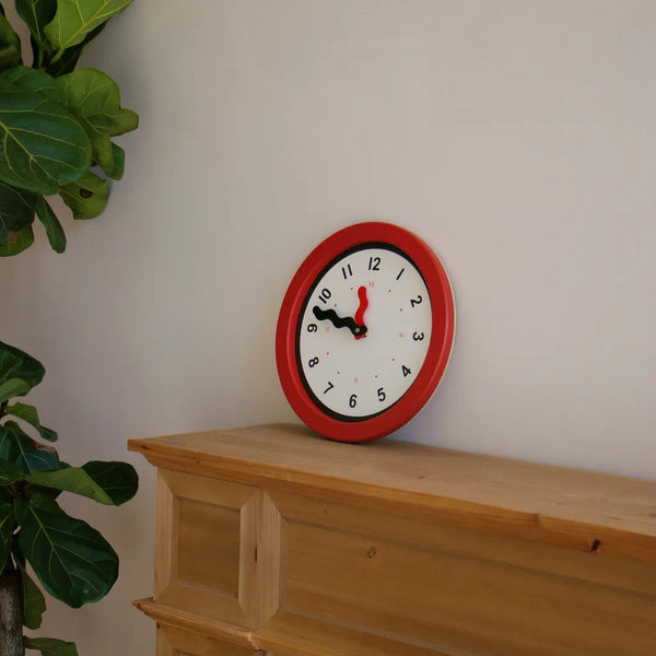 Red Accent Wall Clock - Delicors
